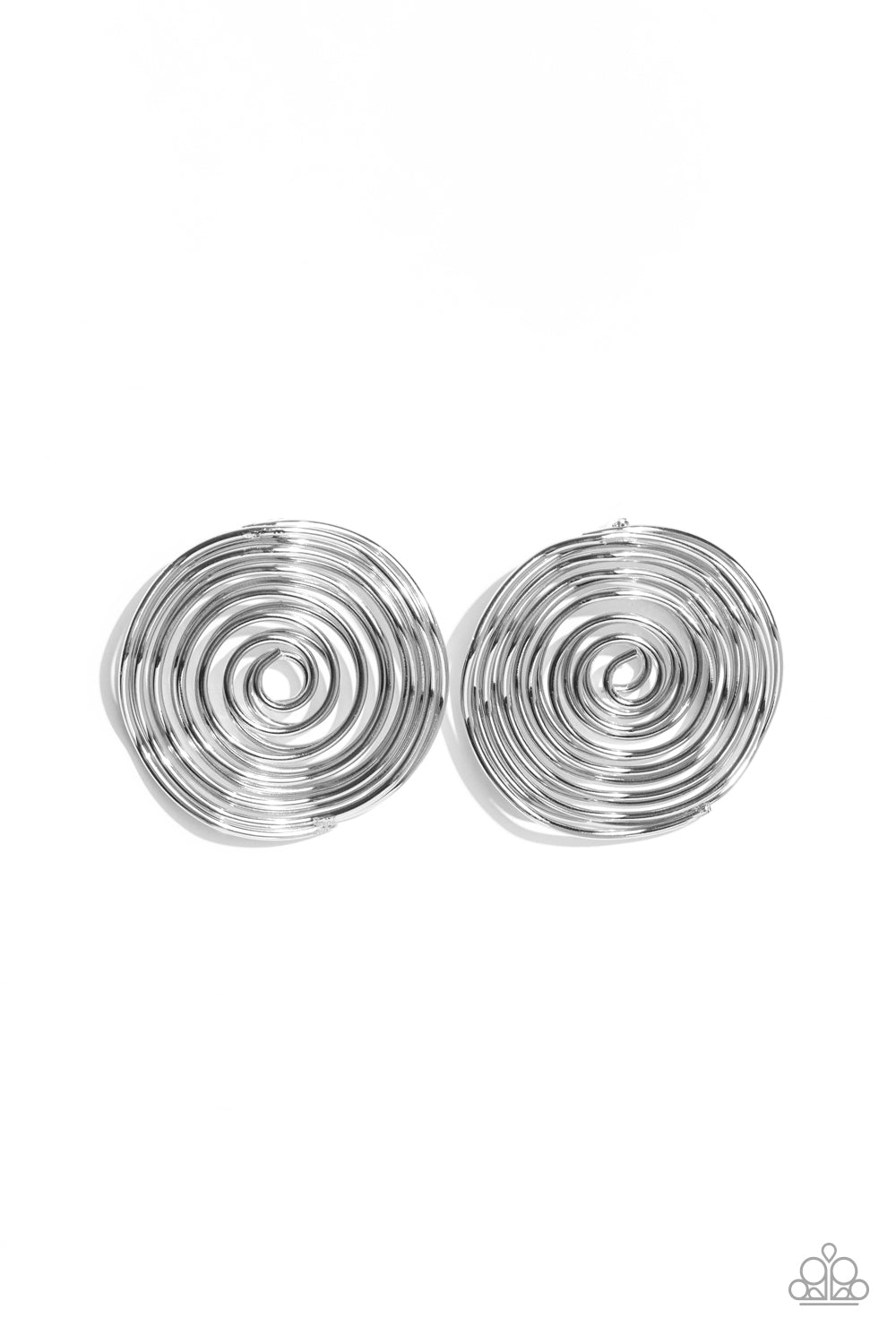 Paparazzi COIL Over - Silver Earrings