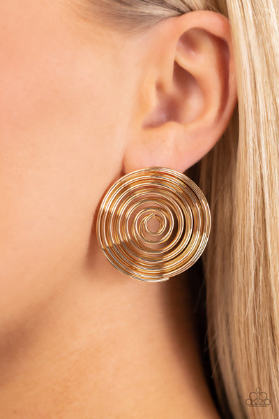 Paparazzi COIL Over - Gold Earrings