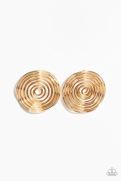 Paparazzi COIL Over - Gold Earrings