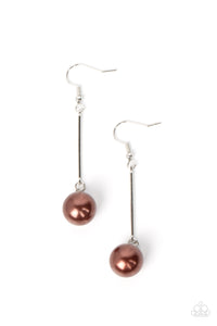 Paparazzi Pearl Redux - Brown Pearl Earrings