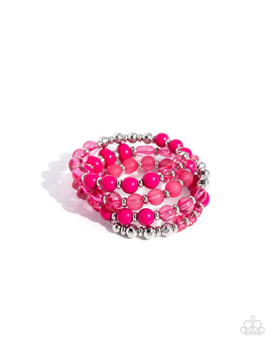 Paparazzi Colorful Charade - Pink Coil Bracelet