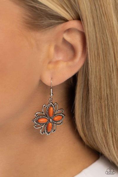 Paparazzi Badlands Ballad - Orange Earrings