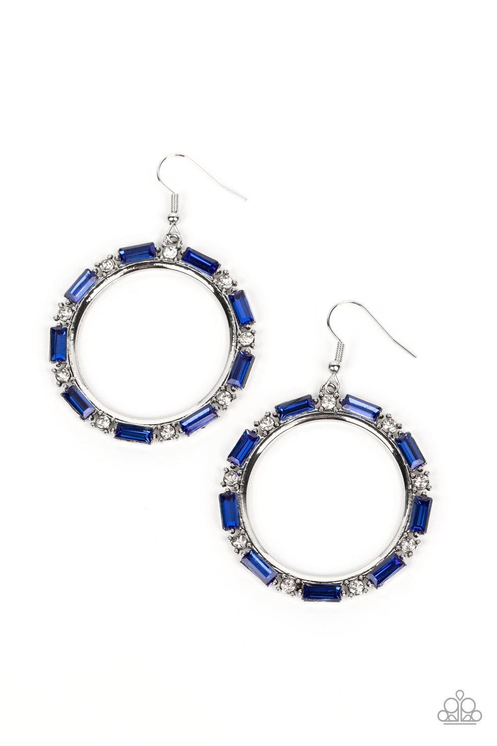 Paparazzi Gritty Glow - Blue Earrings