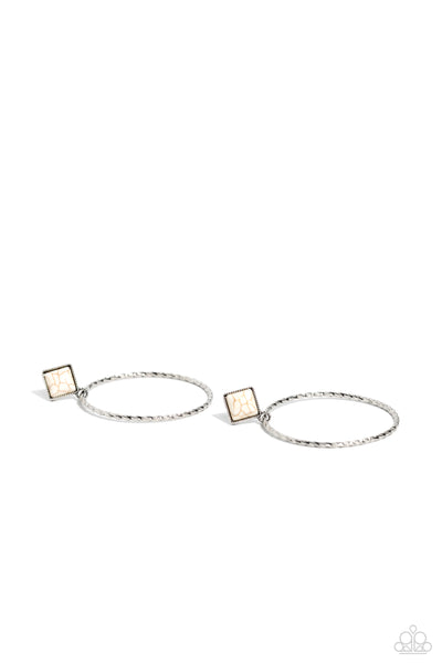 Paparazzi Canyon Circlet - White Earrings