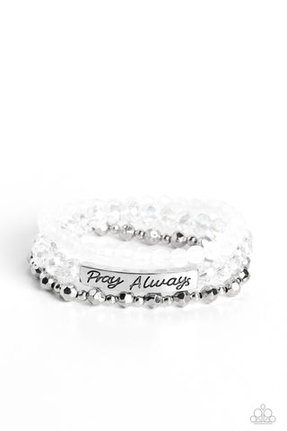 Paparazzi Pray Always - White Bracelet