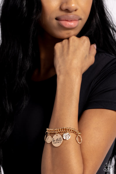 Paparazzi GLITTER and Grace - Gold Charm Bracelet