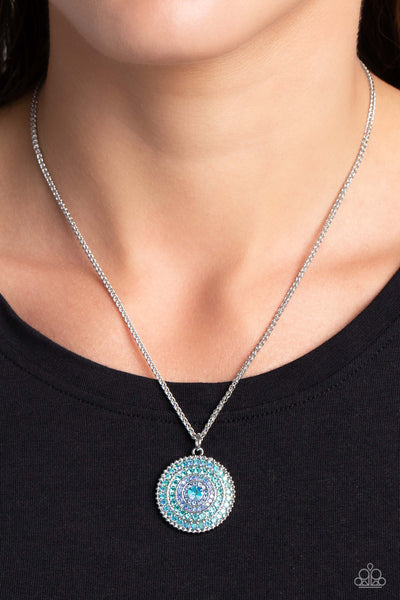 Paparazzi Mandala Masterpiece - Blue Iridescent Necklace