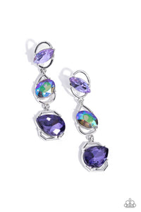 Paparazzi Dimensional Dance - UV Purple Earrings