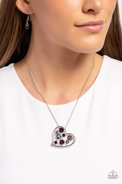 Paparazzi Romantic Recognition - Purple Heart Necklace