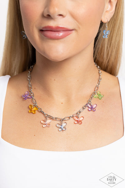 Paparazzi Butterfly Balance - Multi Butterfly Necklace