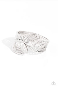 Paparazzi Palatial Palms - Silver Hinged Bracelet