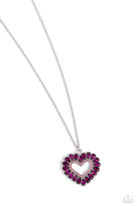 Paparazzi FLIRT No More - Pink Heart Necklace