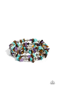 Paparazzi Stacking Stones - Coiled Brown Bracelet