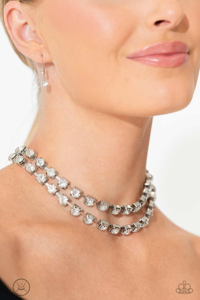 Paparazzi Glistening Gallery - White Choker Necklace