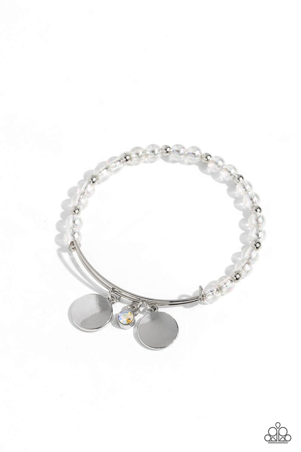 Paparazzi Bodacious Beacon - White Iridescent Bracelet