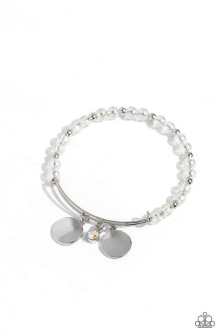 Paparazzi Bodacious Beacon - White Iridescent Bracelet