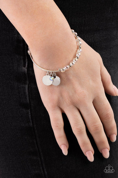 Paparazzi Bodacious Beacon - White Iridescent Bracelet