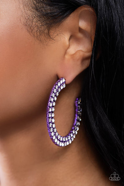 Paparazzi Flawless Fashion - Purple Hoop Earrings