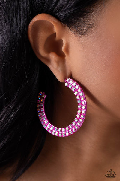 Paparazzi Flawless Fashion - Pink Hoop Earrings