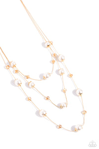 COMING SOON Paparazzi 
Glistening Gamut - Gold Pearl Necklace