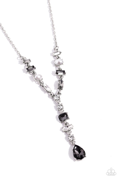 Paparazzi Dreamy Dowry Necklace and Lovers Lure Silver Earrings Set