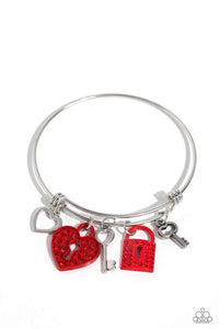 Paparazzi Locked Legacy - Red Heart Charm Bracelet