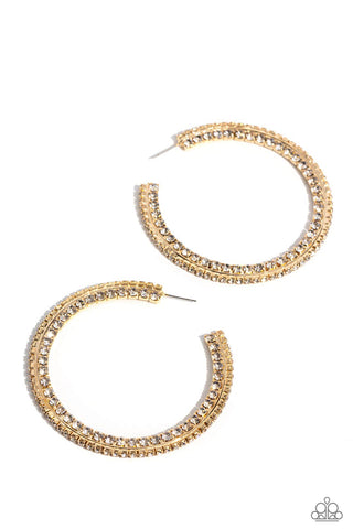 Paparazzi Scintillating Sass - Gold Hoop Earrings