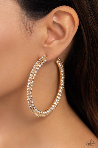 Paparazzi Scintillating Sass - Gold Hoop Earrings