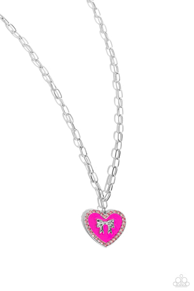 Paparazzi Romantic Gesture - Pink Heart Necklace