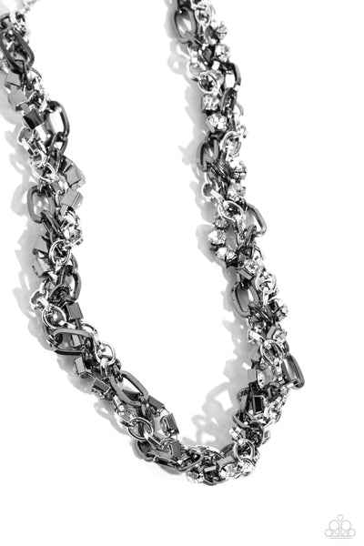 Paparazzi Totally Two-Toned - Silver Necklace and Bracelet Set