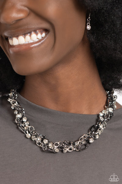 Paparazzi Totally Two-Toned - Silver Necklace and Bracelet Set