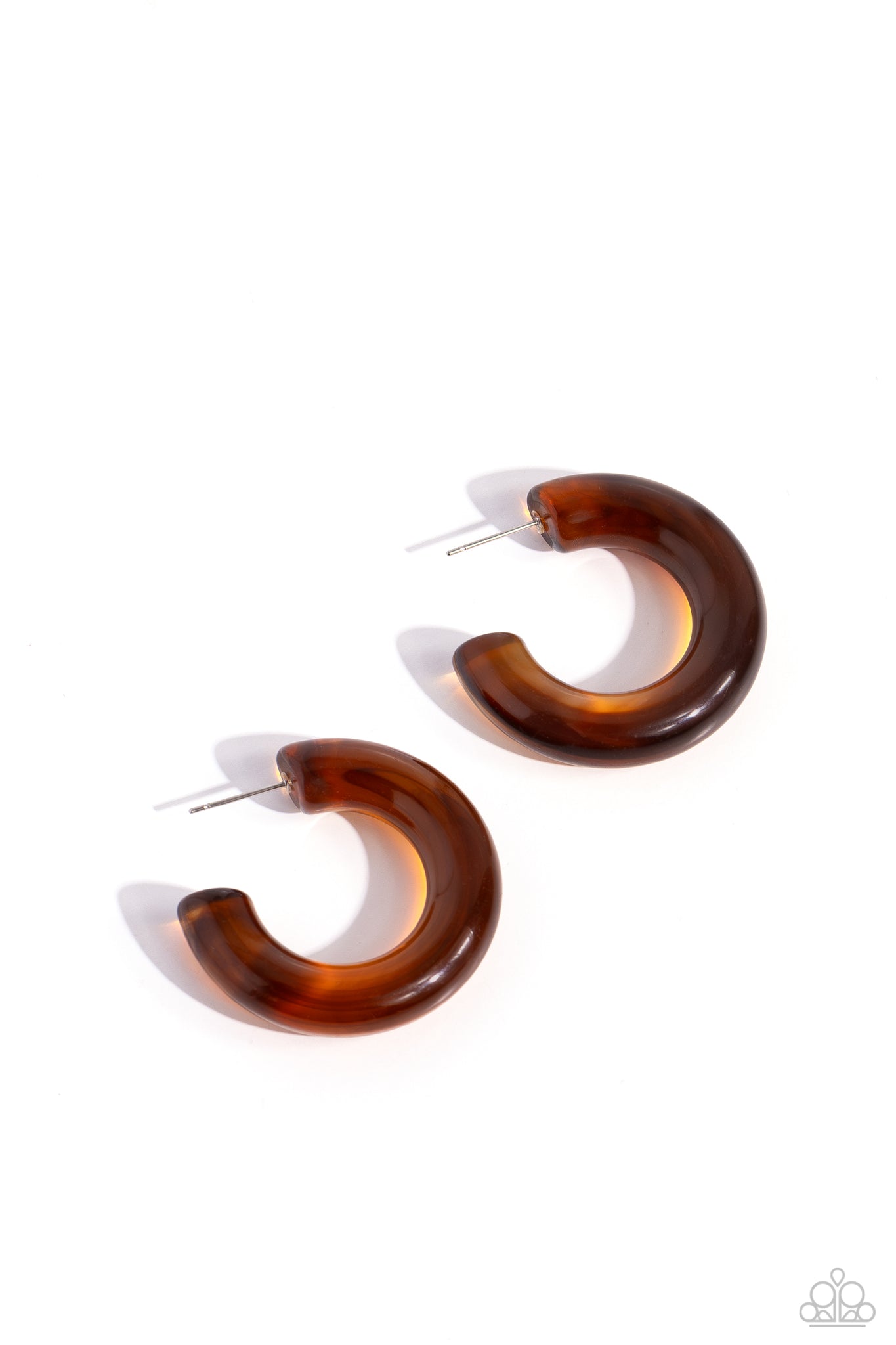 Paparazzi Glassy GAZE - Brown Hoop Earrings