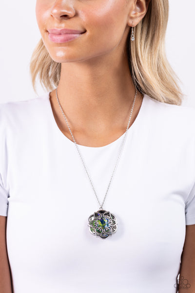 Paparazzi Flowering Fantasy - UV Green Necklace