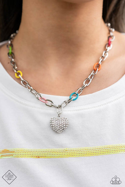 Paparazzi Colorful Candidate - Multi Heart Necklace