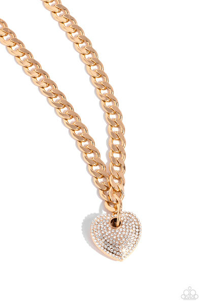 Paparazzi Ardent Affection - Gold Heart Necklace