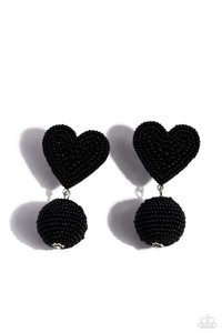 Spherical Sweethearts - Black Seed Bead Earrings