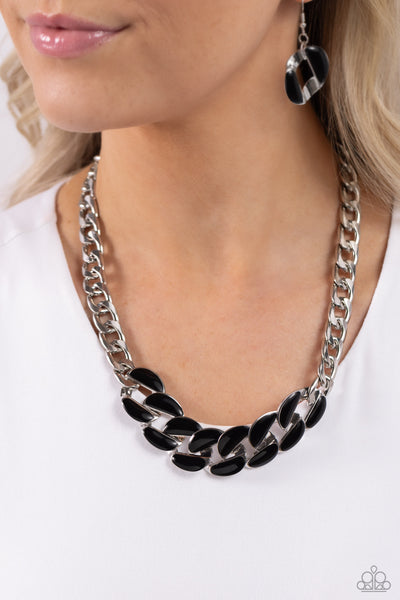 Paparazzi CURB Craze - Black Necklace