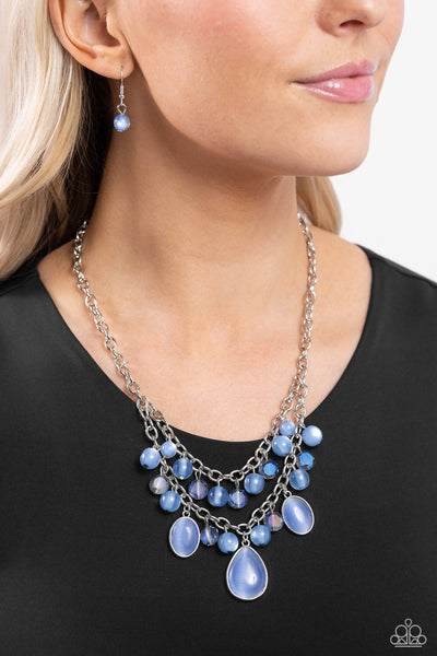 Paparazzi Dewy Disposition - Blue Necklace