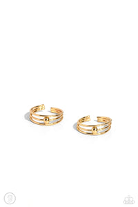 Paparazzi Stud Story Cuff Gold Earrings