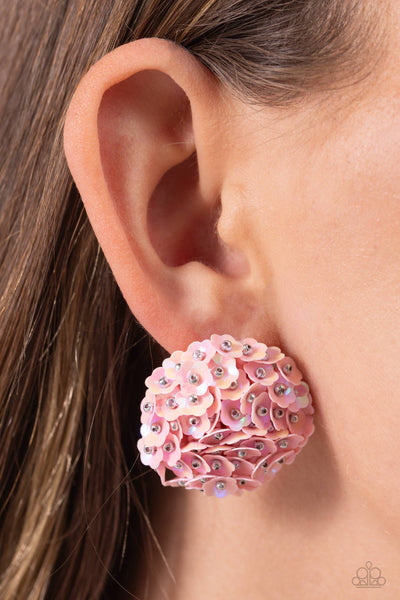 Paparazzi Corsage Character - Pink Earrings