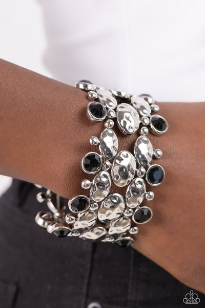 Paparazzi Hammered Headliner Black Bracelet