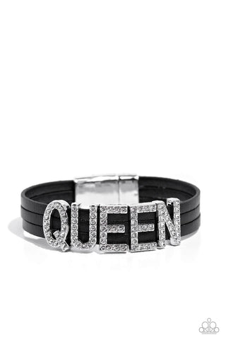 Paparazzi Queen of My Life - Black Magnetic Bracelet