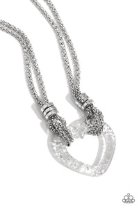 Paparazzi Lead with Your Heart - Silver Heart Necklace