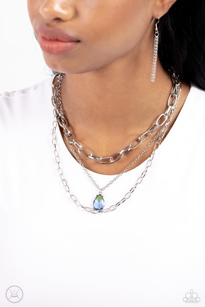 Paparazzi Teardrop Tiers - Green Necklace