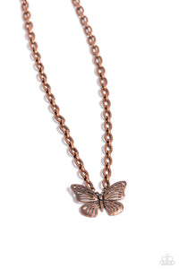 Paparazzi Midair Monochromatic - Butterfly Copper Necklace