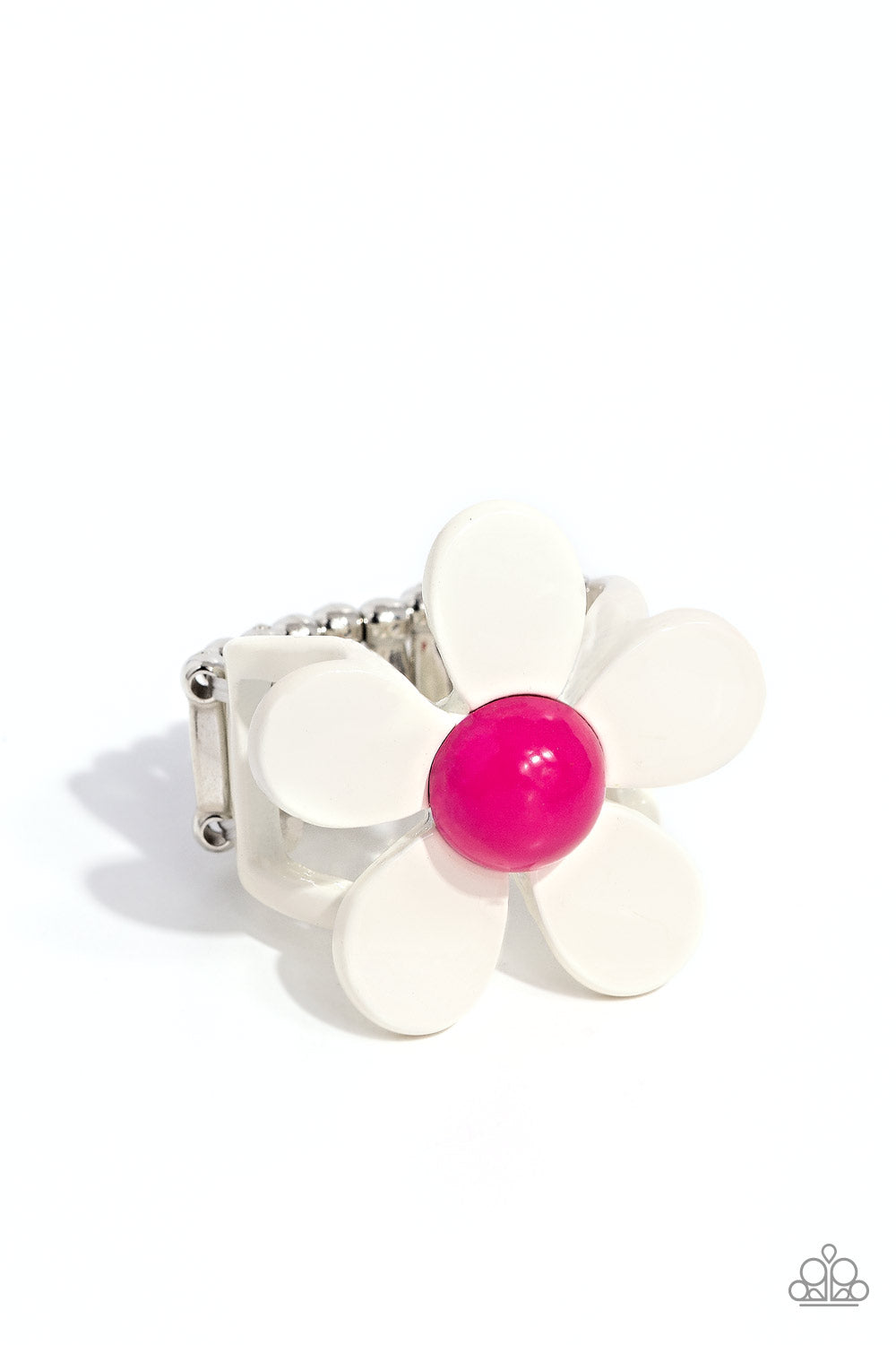 Paparazzi Groovy Genre - White Flower Ring