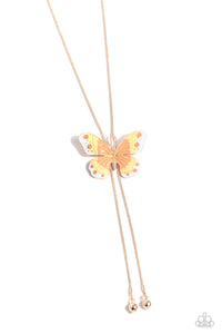 Paparazzi Suspended Shades - Rose Gold Butterfly Necklace