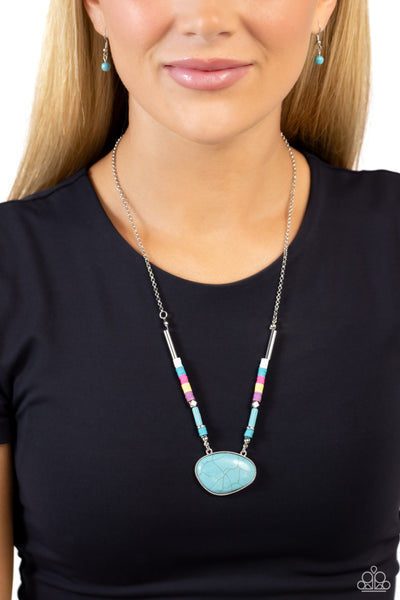 Paparazzi Seize the Sahara Multi Turquoise Necklace