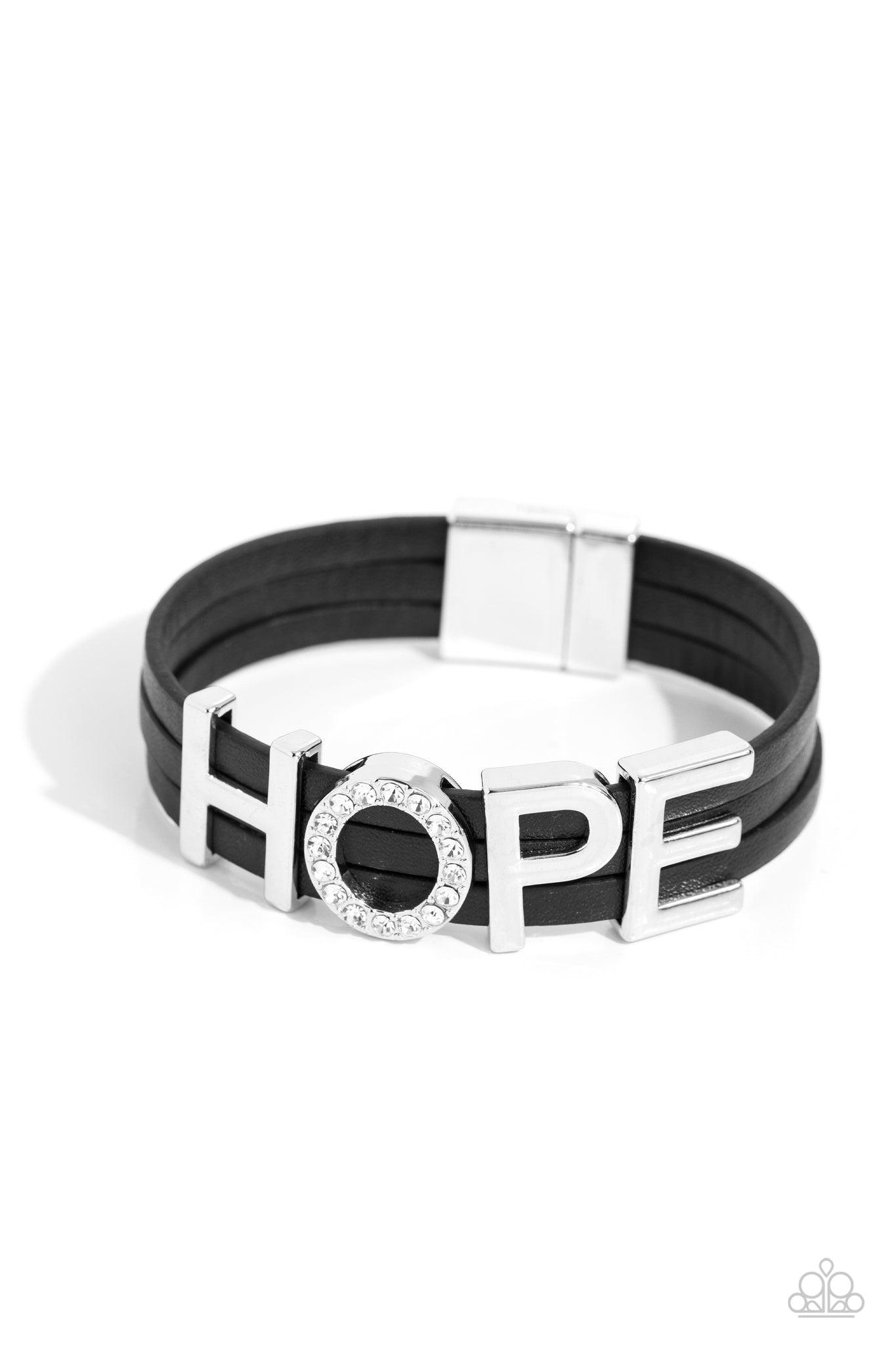 Paparazzi Hopeful Haute - Black Bracelet