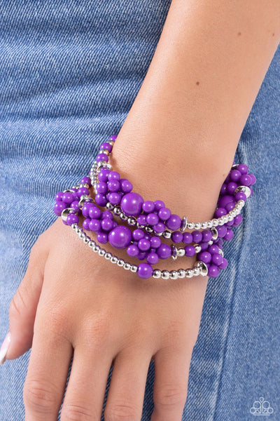 Paparazzi Compelling Clouds - Purple Coil Bracelet